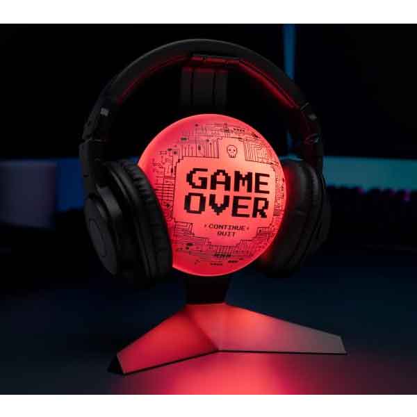 Game Over Stojan na sluchátka s funkcí LED osvětlení Game Over Stojan na sluchátka s funkcí LED osvětlení