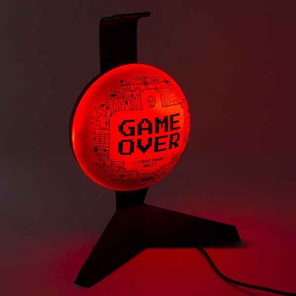 Game Over Stojan na sluchátka s funkcí LED osvětlení