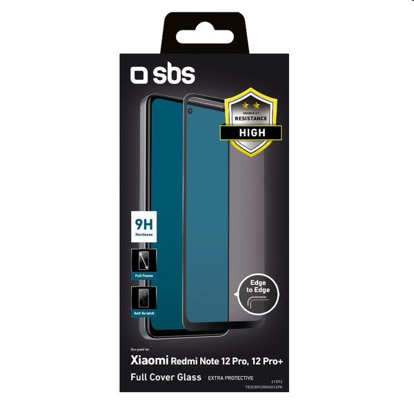 Tvrzené sklo SBS Full Cover pro Xiaomi Redmi Note 12 Pro/12 Pro+, černé Tvrzené sklo SBS Full Cover pro Xiaomi Redmi Note 12 Pro/12 Pro+, černé