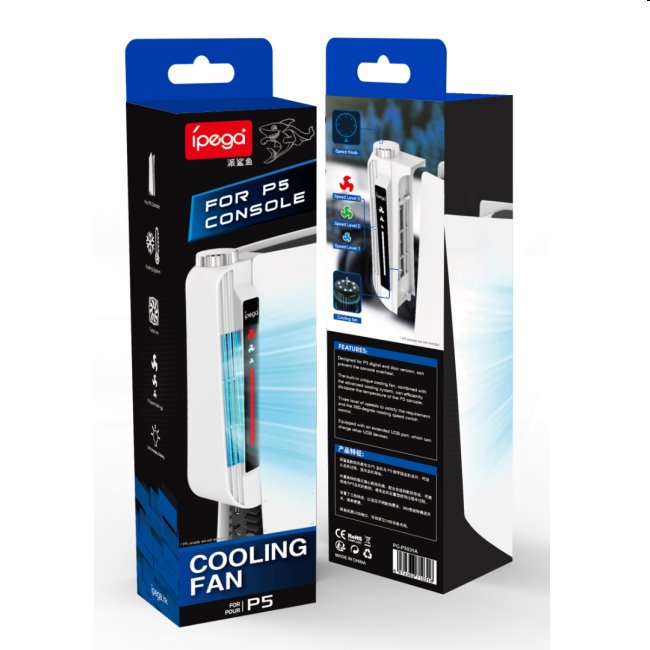 Ventilátor iPega s regulováním otáček pro Playstation 5 Ventilátor iPega s regulováním otáček pro Playstation 5