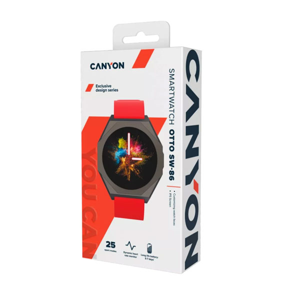 Canyon SW-86, Otto, smart hodinky, červené Canyon SW-86, Otto, smart hodinky, červené