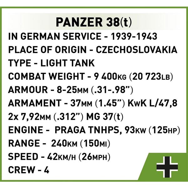 Cobi World War II PANZER 38 (T) & MATILDA Cobi World War II PANZER 38 (T) & MATILDA