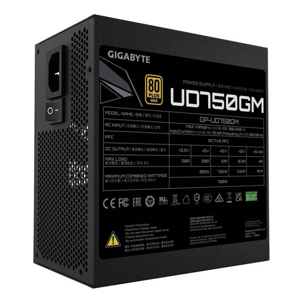 Gigabyte zdroj UD750GM, 750W, ATX, 80PLUS Gold, Modular