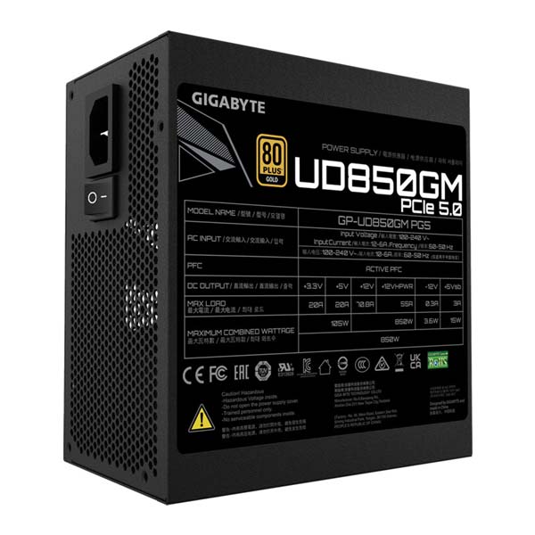 Gigabyte zdroj UD850GM PG5, 850W, ATX, 80PLUS Gold, Modular Gigabyte zdroj UD850GM PG5, 850W, ATX, 80PLUS Gold, Modular