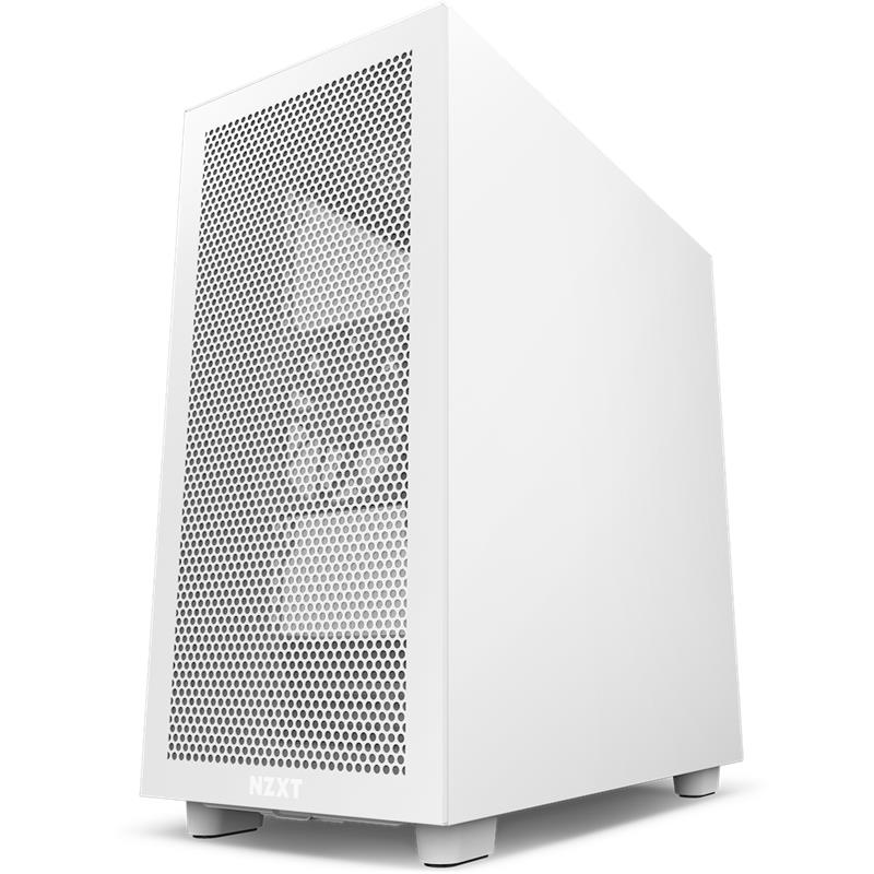 NZXT case H7 Flow edition / ATX / 2x 120 mm fan / USB-C / 2x USB / tempered glass / mesh panel / white