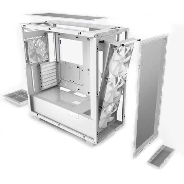 NZXT case H7 Flow RGB / 3x 140 mm fan / glass / mesh panel / white NZXT case H7 Flow RGB / 3x 140 mm fan / glass / mesh panel / white