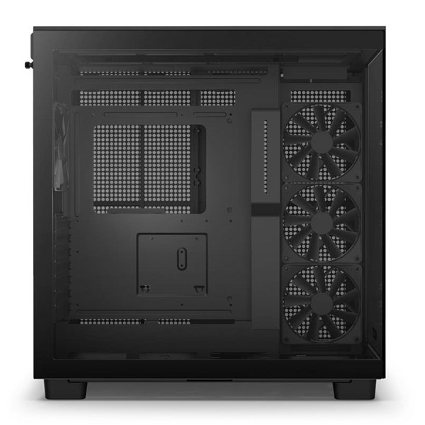 NZXT case H9 Flow Dual-chambers ATX / 4x120mm fan / až 10xfan / mesh top / glass side panel, front / black
