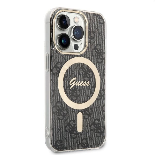 Pouzdro Guess 4G IML MagSafe for Apple iPhone 14 Pro, černé