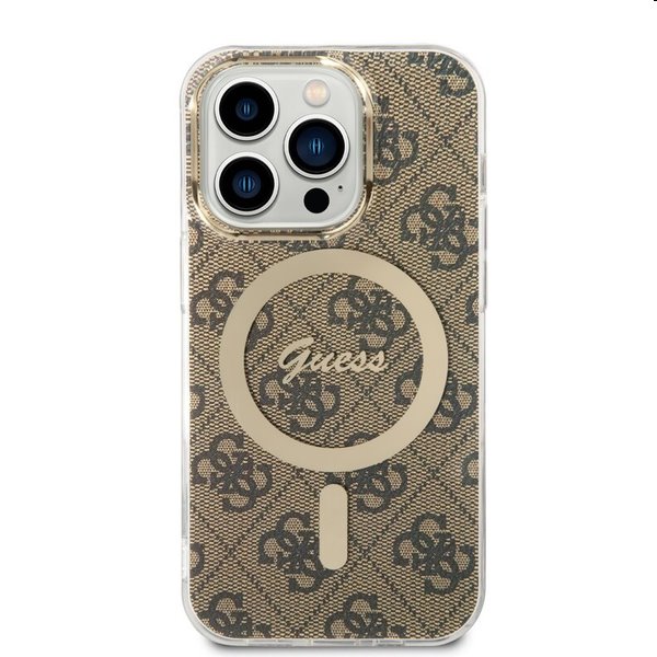 Pouzdro Guess 4G IML MagSafe for Apple iPhone 14 Pro Max, hnědé Pouzdro Guess 4G IML MagSafe for Apple iPhone 14 Pro Max, hnědé