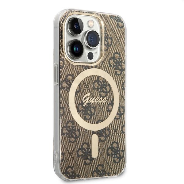 Pouzdro Guess 4G IML MagSafe for Apple iPhone 14 Pro Max, hnědé Pouzdro Guess 4G IML MagSafe for Apple iPhone 14 Pro Max, hnědé