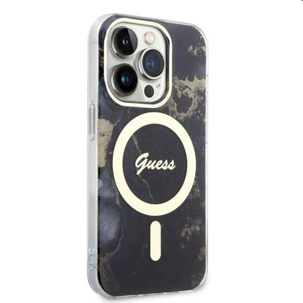 Pouzdro Guess Marble IML MagSafe for Apple iPhone 13 Pro, černé