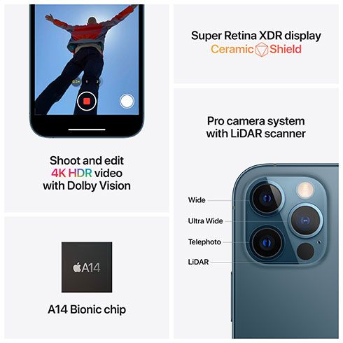 Apple iPhone 12 Pro 256GB, pacific blue, Třída C - použité, záruka 12 měsíců Apple iPhone 12 Pro 256GB, pacific blue, Třída C - použité, záruka 12 měsíců
