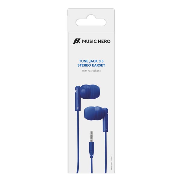 Music Hero Stereo sluchátka Tune, jack 3,5 mm, modrá