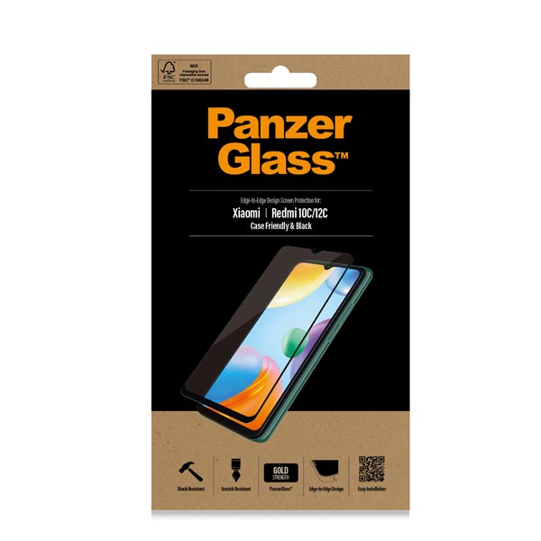 Ochranné temperované sklo PanzerGlass Case Friendly pro Xiaomi Redmi 10C, black
