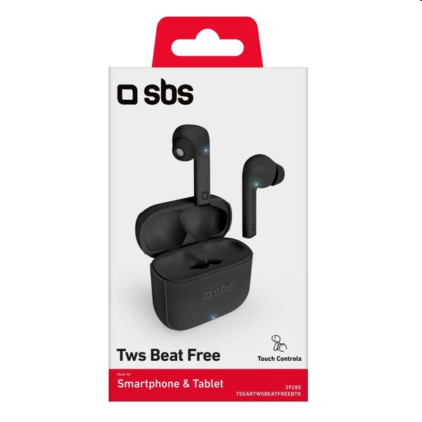 Bezdrátová sluchátka SBS TWS Beat Free s nabíjecím pouzdrem 200mAh, černá