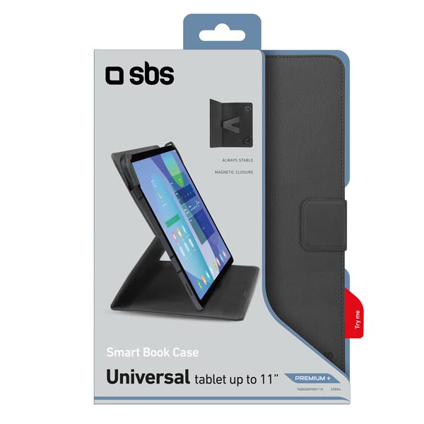 SBS Pouzdro Smart Book promium+ pro tablet do 11'', černá