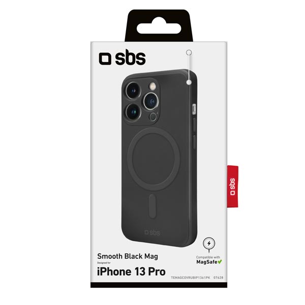 SBS Pouzdro Smooth Mag kompatibilné s MagSafe pro iPhone 13 Pro, černá