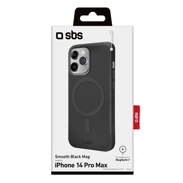 SBS Pouzdro Smooth Mag kompatibilné s MagSafe pro iPhone 14 Pro Max, černá