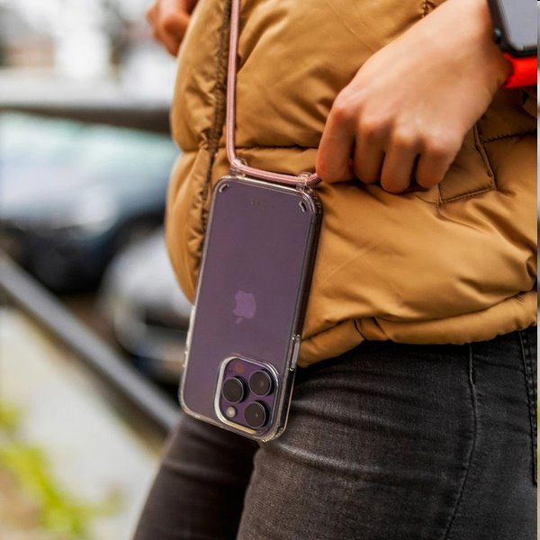 FIXED Pure Neck se šnůrkou na krk proApple iPhone 12/12 Pro, růžová FIXED Pure Neck se šnůrkou na krk proApple iPhone 12/12 Pro, růžová