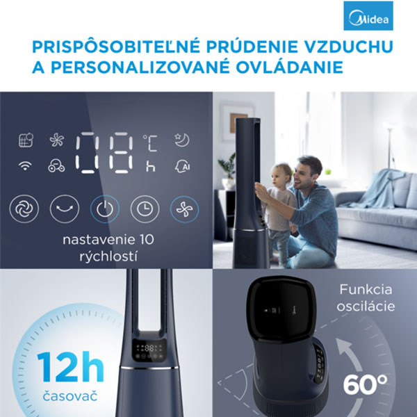 Midea Smart ventilátor a čistička vzduchu AMS150-PBW Midea Smart ventilátor a čistička vzduchu AMS150-PBW