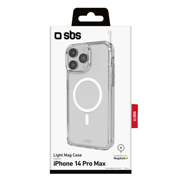 SBS Pouzdro Light Mag kompatibilní s MagSafe pro iPhone 14 Pro Max, transparentní