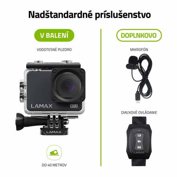 LAMAX X7.2 akční kamera, černá LAMAX X7.2 akční kamera, černá