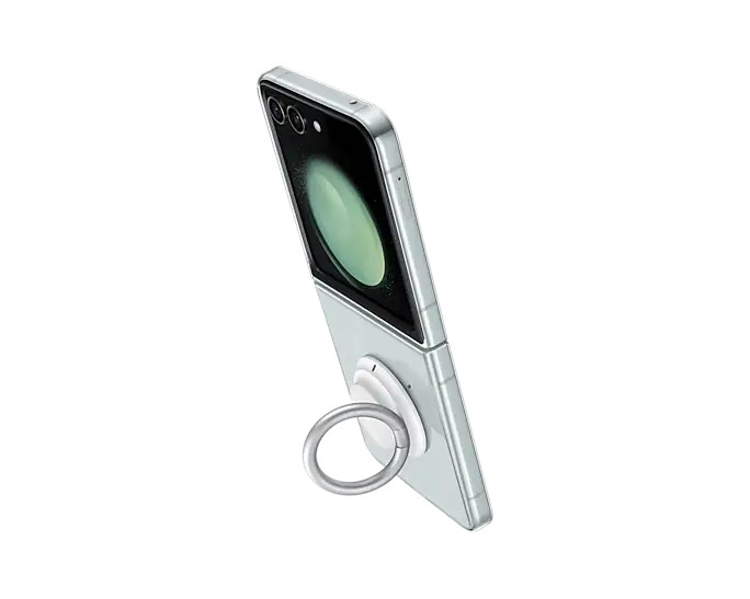 Pouzdro Clear Gadget pro Samsung Galaxy Z Flip5, transparent (s odnímatelným úchytem)