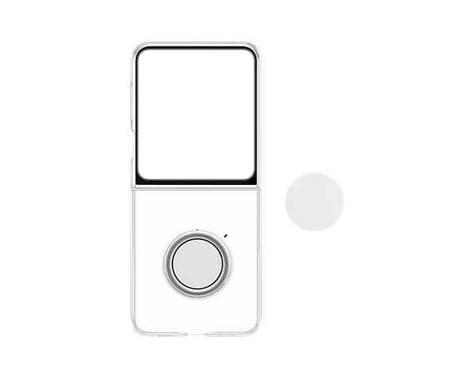 Pouzdro Clear Gadget pro Samsung Galaxy Z Flip5, transparent (s odnímatelným úchytem)