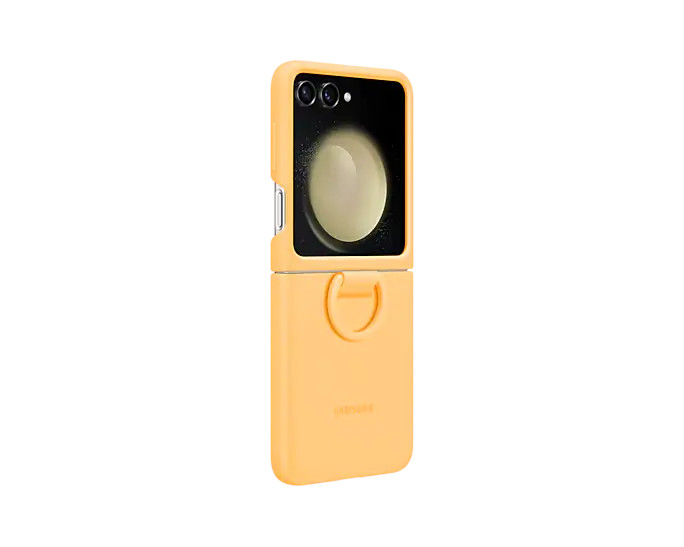 Pouzdro Silicone Cover s držákem na prst pro Samsung Galaxy Z Flip5, apricot Pouzdro Silicone Cover s držákem na prst pro Samsung Galaxy Z Flip5, apricot