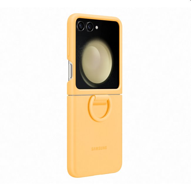 Pouzdro Silicone Cover s držákem na prst pro Samsung Galaxy Z Flip5, apricot Pouzdro Silicone Cover s držákem na prst pro Samsung Galaxy Z Flip5, apricot