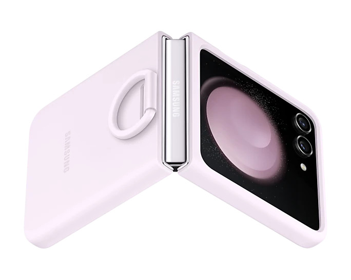 Pouzdro Silicone Cover s držákem na prst pro Samsung Galaxy Z Flip5, dynamic lavender