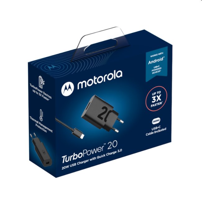 Rychlonabíječka Motorola TurboPower 20W s káblom, black
