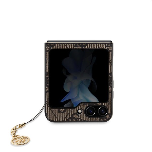 Guess 4G Charms Kryt pro Samsung Galaxy Z Flip 5, hnědé Guess 4G Charms Kryt pro Samsung Galaxy Z Flip 5, hnědé