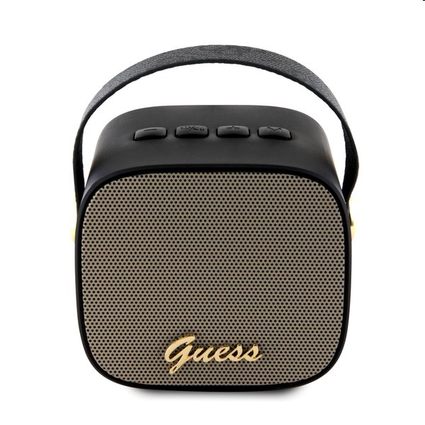 Guess Mini Bluetooth Speaker PU 4G Strap, černý