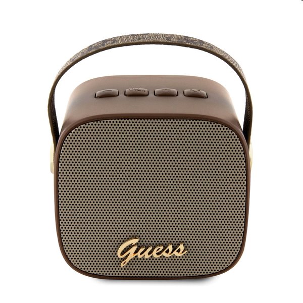 Guess Mini Bluetooth Speaker PU 4G Strap, hnědý