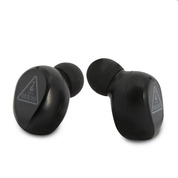 Guess True Wireless Triangle Logo BT5.0 5H Stereo Earphones, černé Guess True Wireless Triangle Logo BT5.0 5H Stereo Earphones, černé