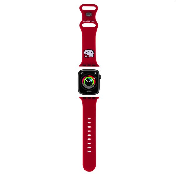 Hello Kitty Liquid Silicone Kitty Head Logo řemínek pro Apple Watch 38/40mm, červený