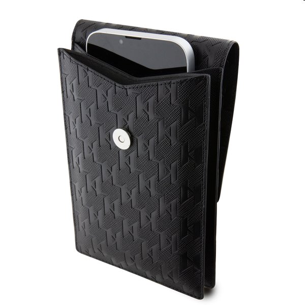 Karl Lagerfeld Saffiano Monogram Wallet Phone Bag Choupette NFT, černá Karl Lagerfeld Saffiano Monogram Wallet Phone Bag Choupette NFT, černá
