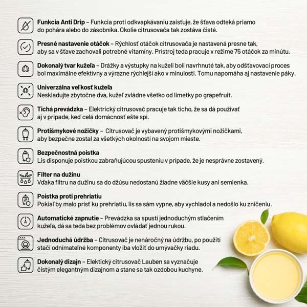 Lauben Electric Citrus Juicer 110WT Lauben Electric Citrus Juicer 110WT