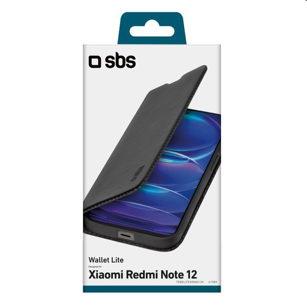 Pouzdro SBS Book Wallet Lite pre Xiaomi Redmi Note 12, černé