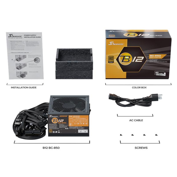 Seasonic B12 BC-850, 80 Plus Bronze, 850 W Seasonic B12 BC-850, 80 Plus Bronze, 850 W