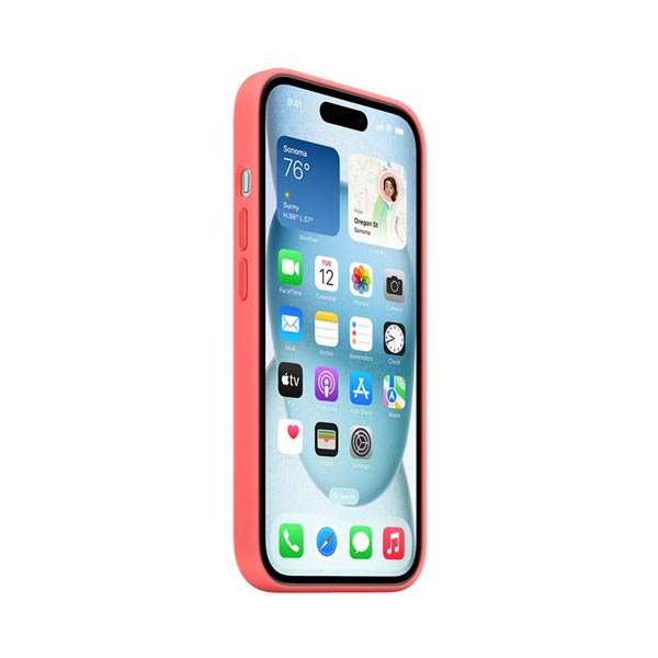 Apple iPhone 15 Plus Silicone Case with MagSafe - Guava Apple iPhone 15 Plus Silicone Case with MagSafe - Guava