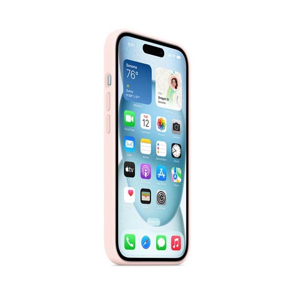 Apple iPhone 15 Plus Silicone Case with MagSafe - Light Pink Apple iPhone 15 Plus Silicone Case with MagSafe - Light Pink