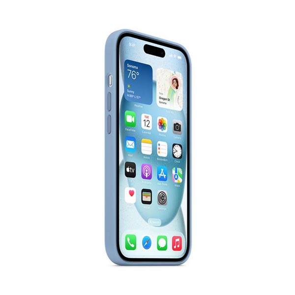 Apple iPhone 15 Plus Silicone Case with MagSafe - Winter Blue Apple iPhone 15 Plus Silicone Case with MagSafe - Winter Blue