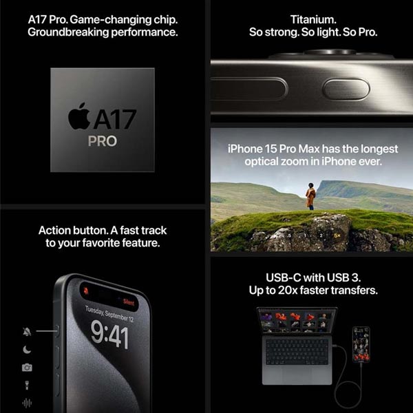 Apple iPhone 15 Pro 256GB, white titanium