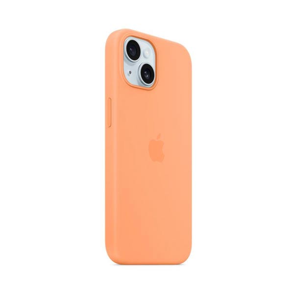Apple iPhone 15 Silicone Case with MagSafe - Orange Sorbet Apple iPhone 15 Silicone Case with MagSafe - Orange Sorbet