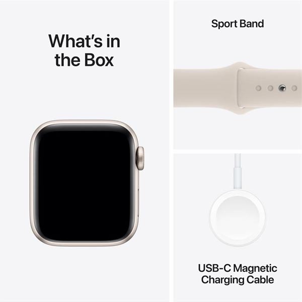 Apple Watch SE GPS 44mm Starlight Aluminium Case with Starlight Sport Band - M/L Apple Watch SE GPS 44mm Starlight Aluminium Case with Starlight Sport Band - M/L