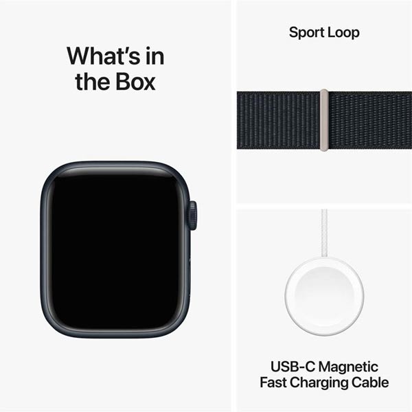 Apple Watch Series 9 GPS 41mm Midnight Aluminium Case with Midnight Sport Loop