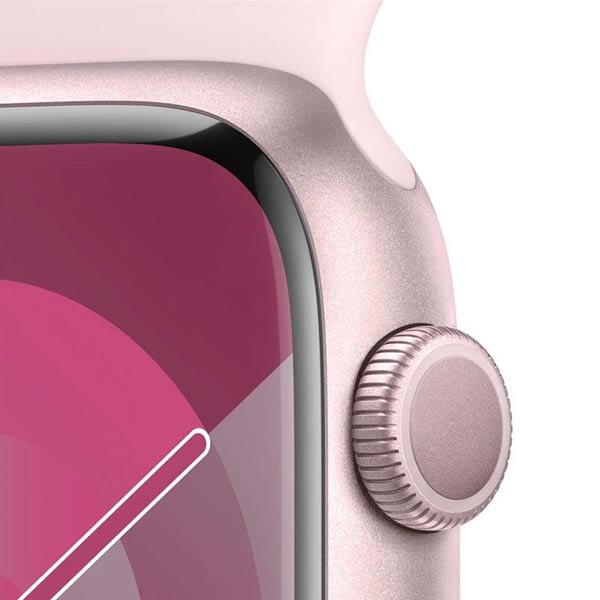 Apple Watch Series 9 GPS 45mm Pink Aluminium Case with Light Pink Sport Band - S/M