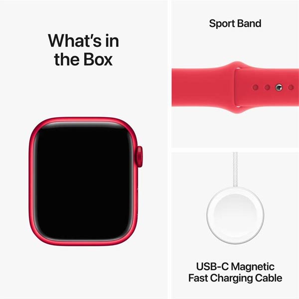 Apple Watch Series 9 GPS 45mm (PRODUCT)RED Aluminium Case with (PRODUCT)RED Sport Band - M/L